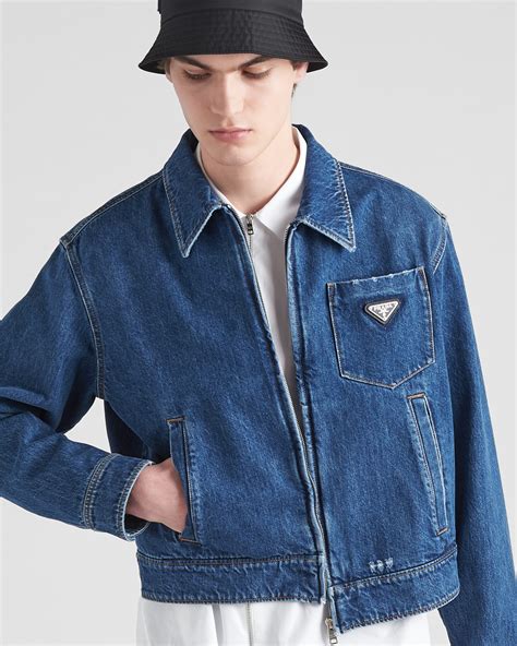 prada jacket jeans|prada denim blouson jacket.